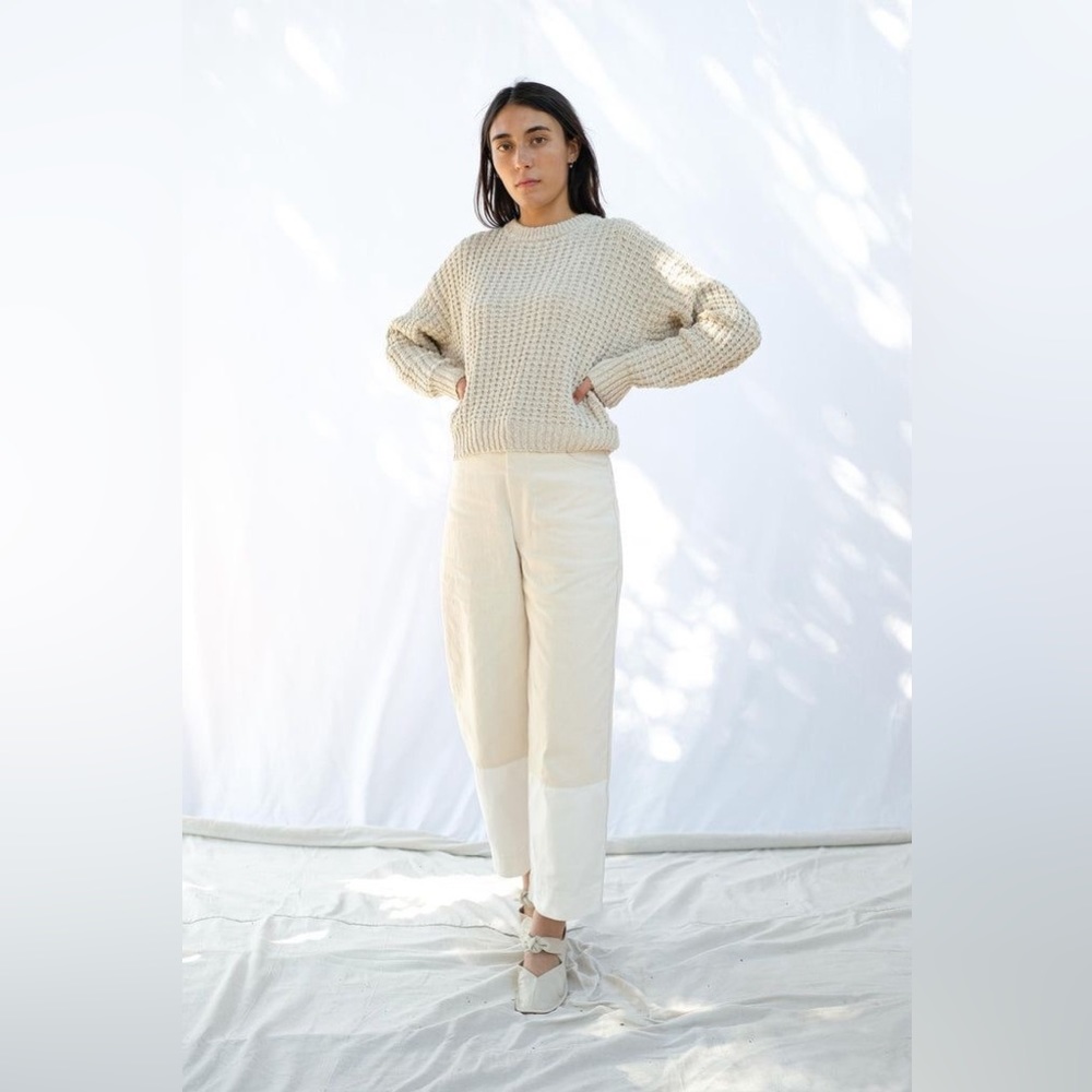 Micaela Greg Antique Leno Pullover in cream size large